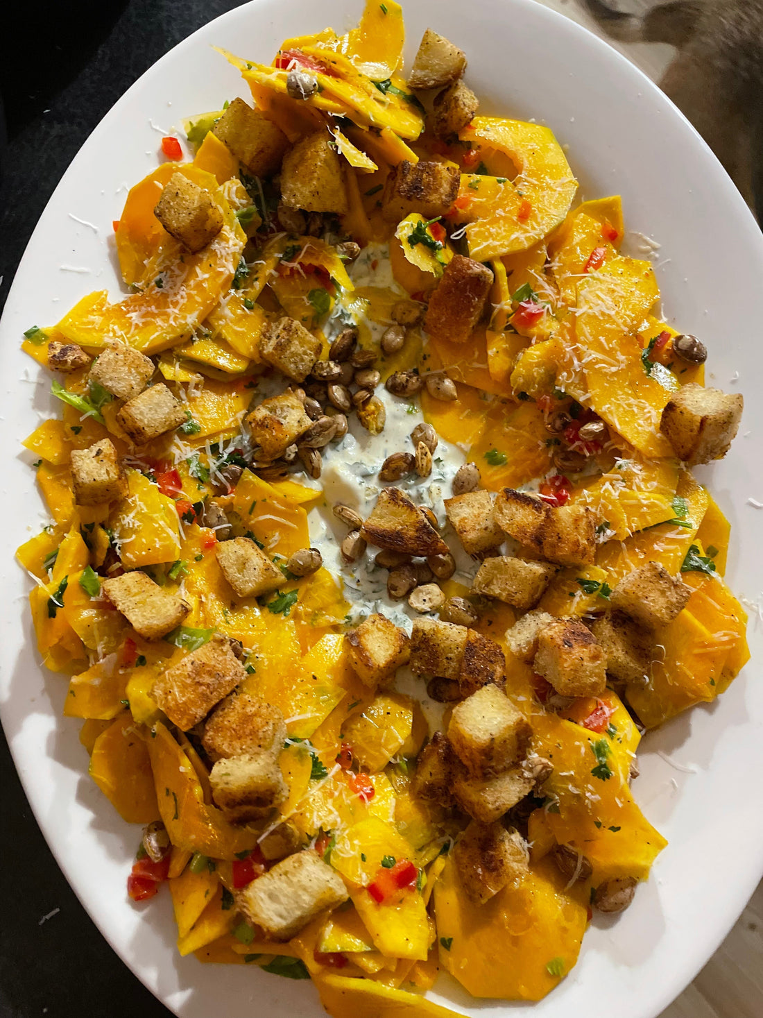 Salade de courge crue avec miel