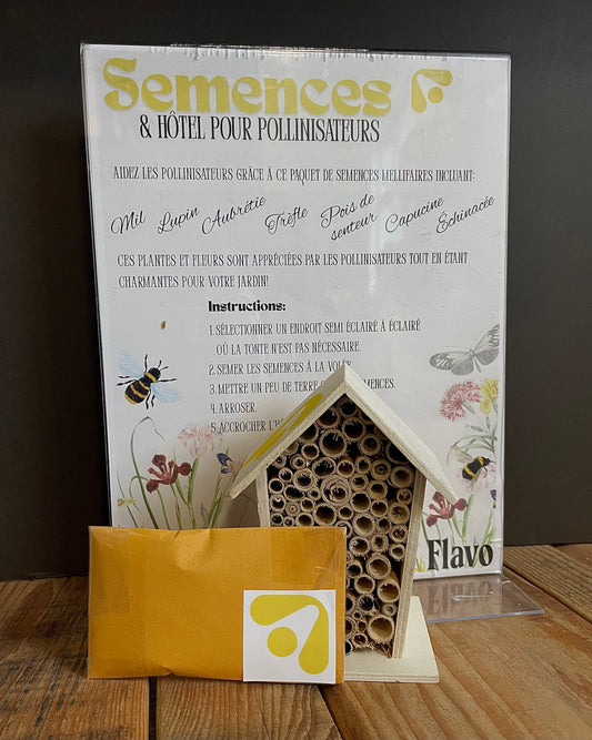 Semences et hôtel pour pollinisateurs
